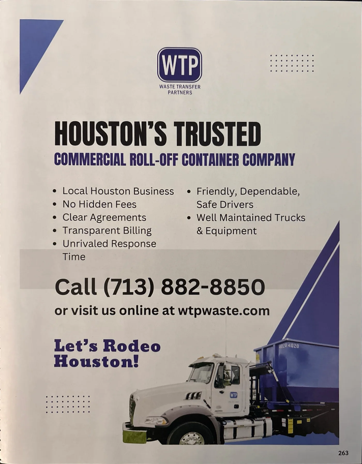 Published Waste Transfer Partners advertisement