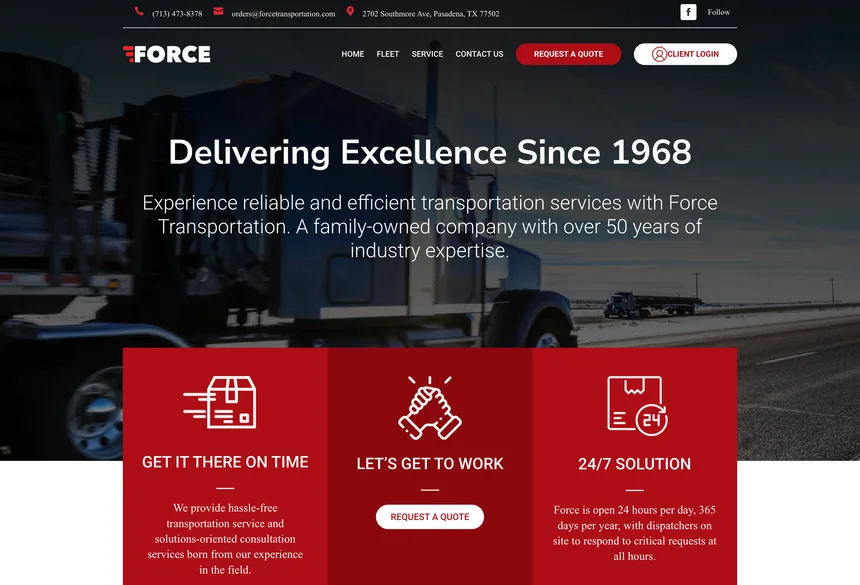 Force Transportation website