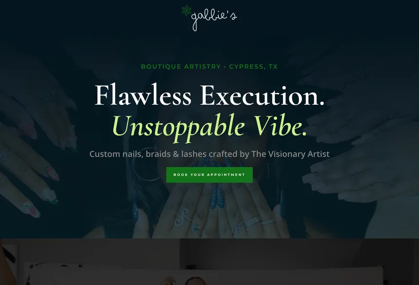 Gabbie's Beauty Bar website